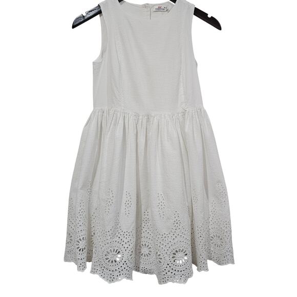 Vineyard Vines Other - Vineyard Vines Girls White Eyelet Lined Dress Coastal Cottagecore Size 12